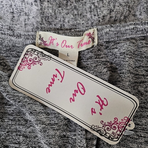 NEW It's Our Time Gray Open Cardigan Sweater Large - Picture 5 of 8